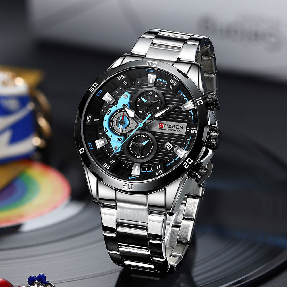 CURREN 8402 - Reloj de acero inoxidable para hombre