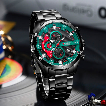 CURREN 8402 - Reloj de acero inoxidable para hombre