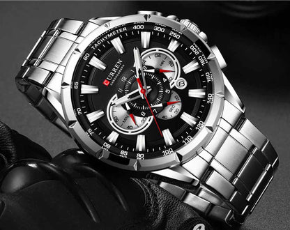CURREN 8363 - Reloj de acero inoxidable para hombre