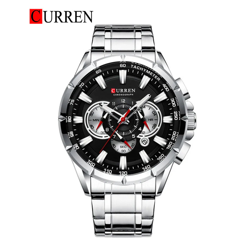 CURREN 8363 - Reloj de acero inoxidable para hombre