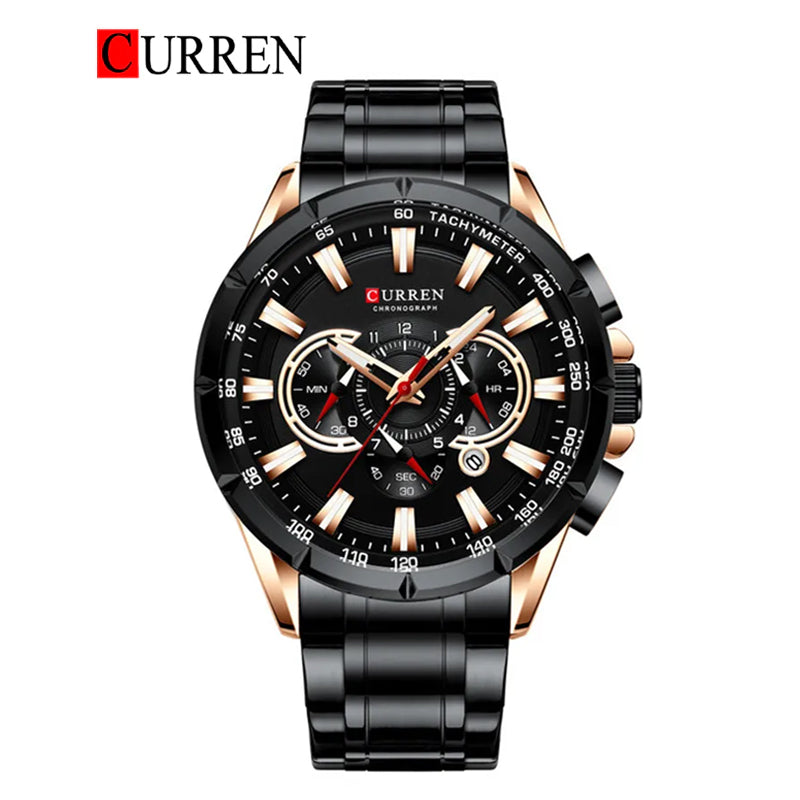 CURREN 8363 - Reloj de acero inoxidable para hombre