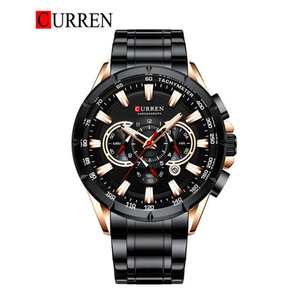 CURREN 8363 - Reloj de acero inoxidable para hombre