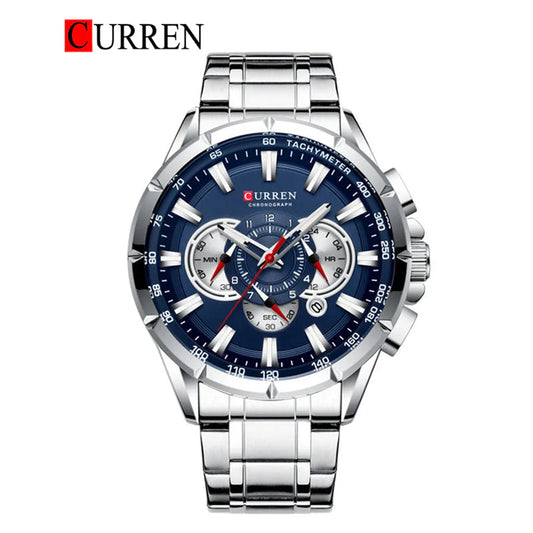 CURREN 8363 - Reloj de acero inoxidable para hombre