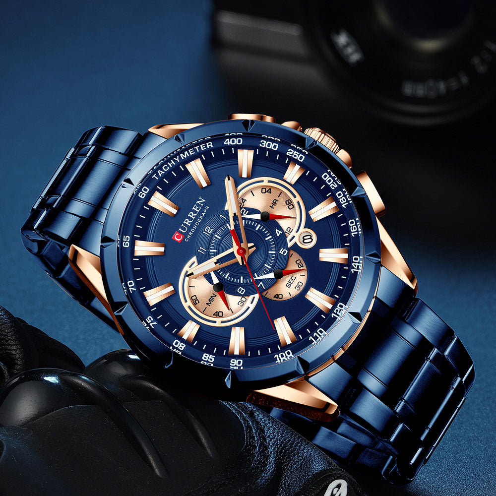CURREN 8363 - Reloj de acero inoxidable para hombre