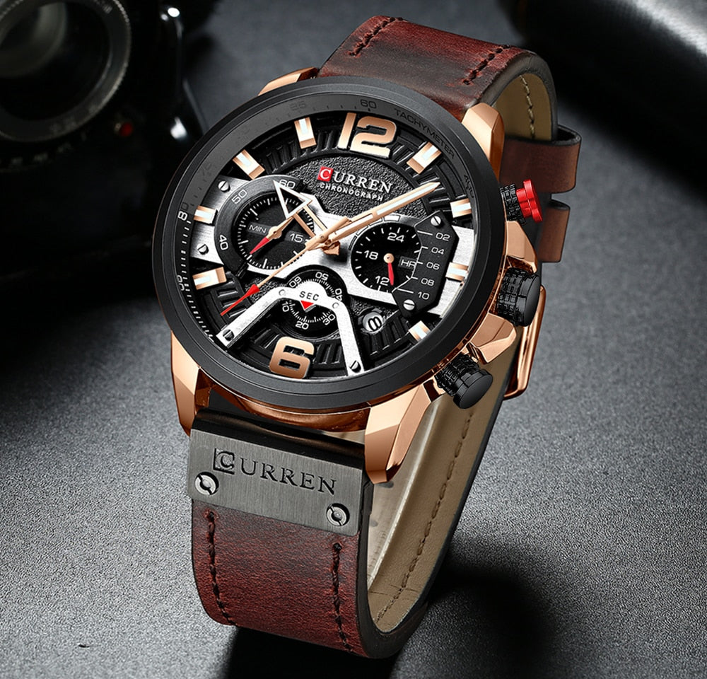 CURREN 8329 - Reloj de cuero para hombre
