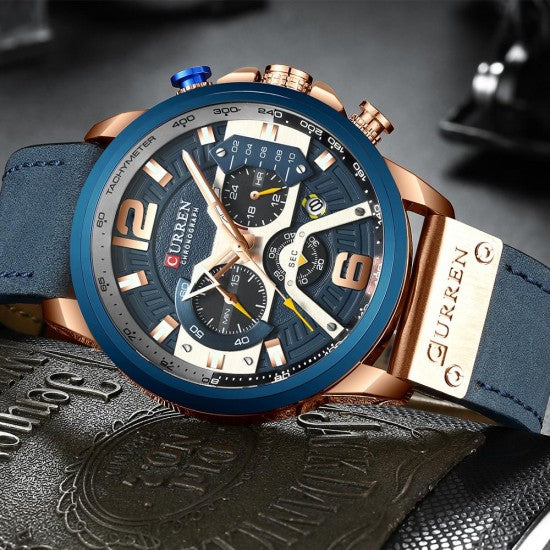 CURREN 8329 - Reloj de cuero para hombre