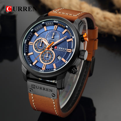 CURREN 8291 - Reloj de cuero para hombre