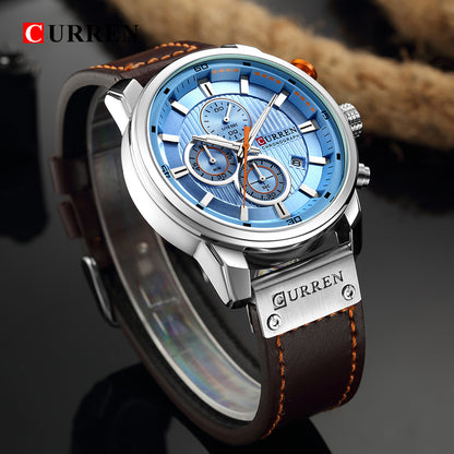 CURREN 8291 - Reloj de cuero para hombre