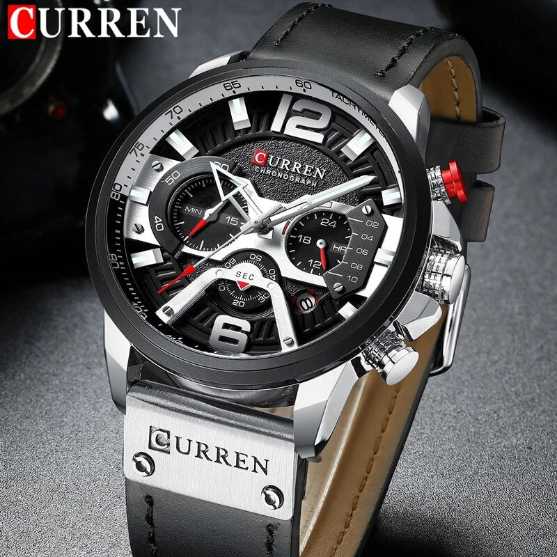 CURREN 8329 - Reloj de cuero para hombre