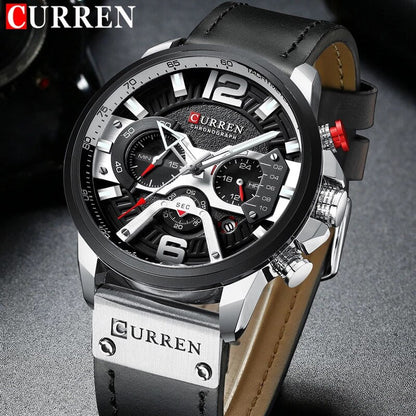 CURREN 8329 - Reloj de cuero para hombre