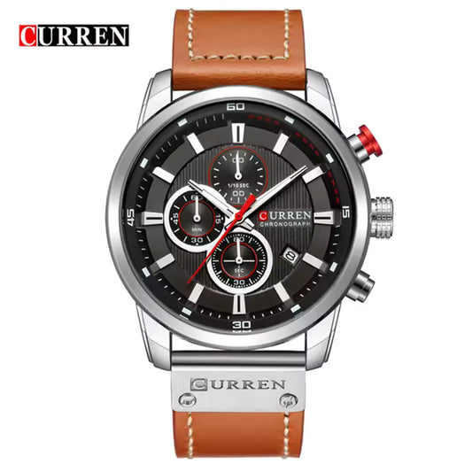 CURREN 8291 - Reloj de cuero para hombre