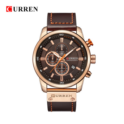 CURREN 8291 - Reloj de cuero para hombre