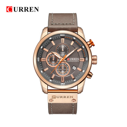 CURREN 8291 - Reloj de cuero para hombre
