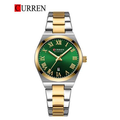 CURREN 9095 - Reloj de acero inoxidable para mujer