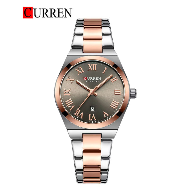 CURREN 9095 - Reloj de acero inoxidable para mujer