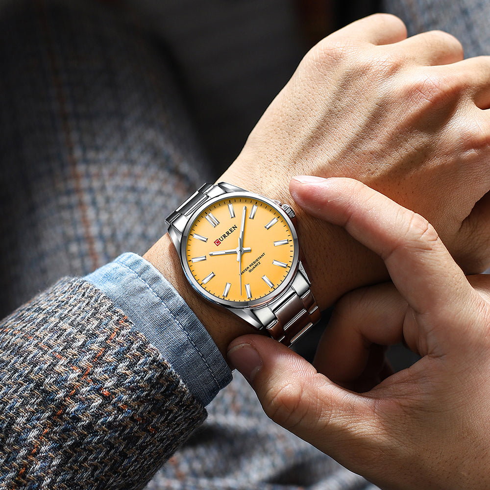 CURREN 9090 - Reloj de acero inoxidable para hombre