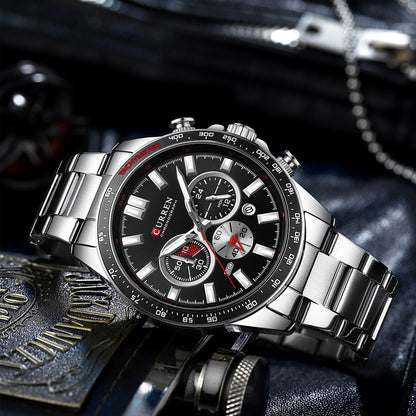 CURREN 8418 - Reloj de acero inoxidable para hombre