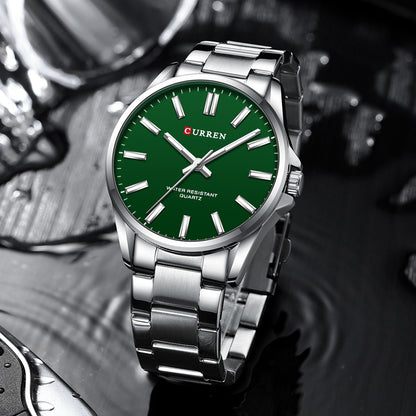 CURREN 9090 - Reloj de acero inoxidable para hombre