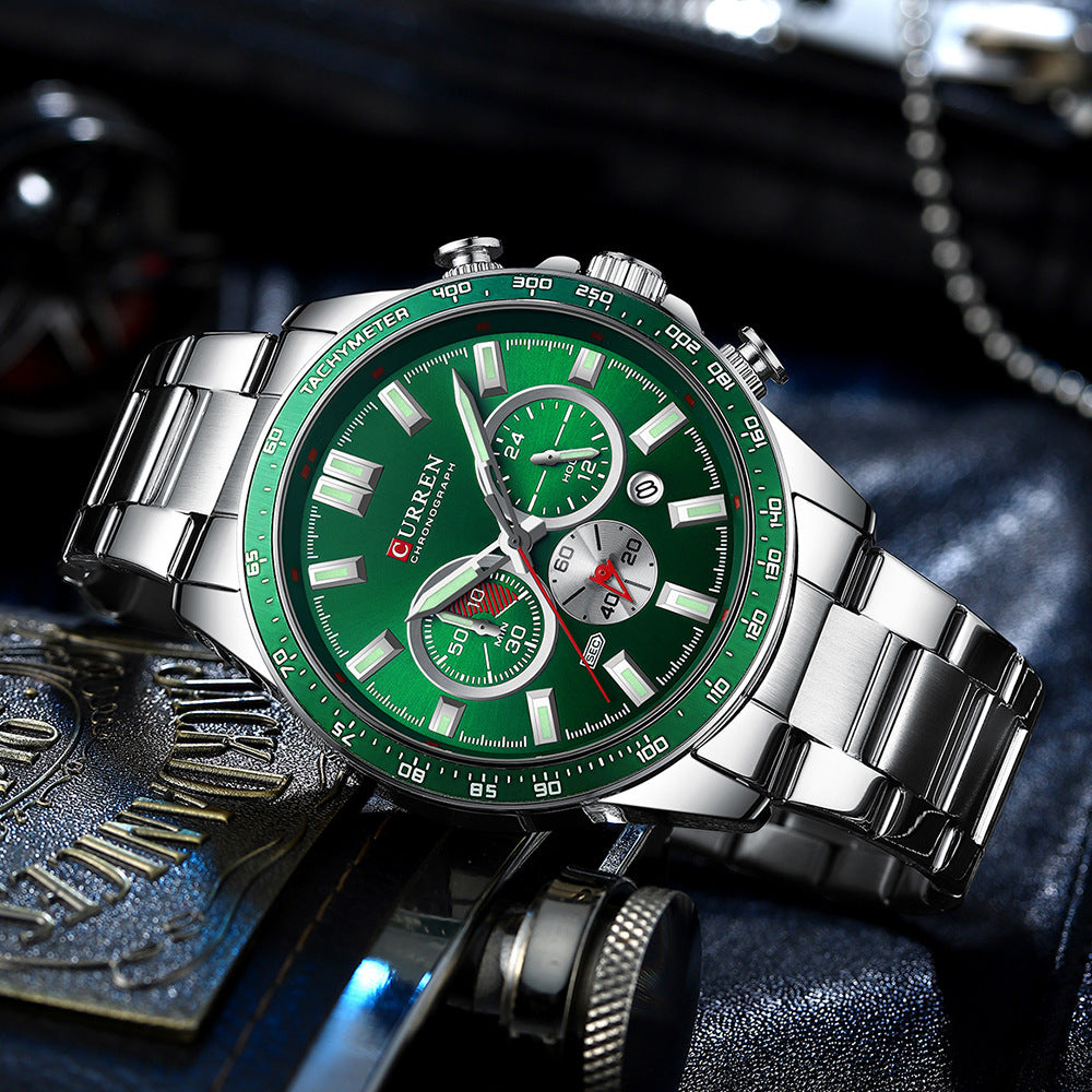 CURREN 8418 - Reloj de acero inoxidable para hombre