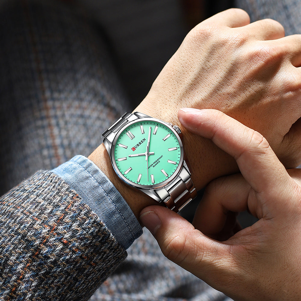 CURREN 9090 - Reloj de acero inoxidable para hombre