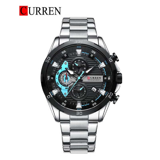 CURREN 8402 - Reloj de acero inoxidable para hombre