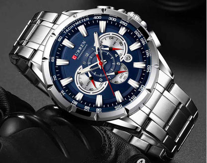 CURREN 8363 - Reloj de acero inoxidable para hombre