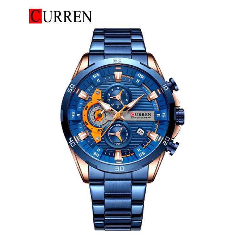 CURREN 8402 - Reloj de acero inoxidable para hombre