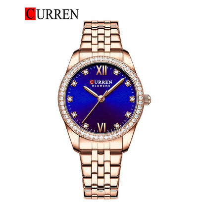 CURREN 9086 - Reloj de acero inoxidable para mujer