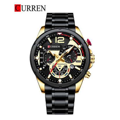 CURREN 8395 - Reloj de acero inoxidable para hombre