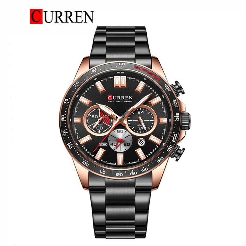 CURREN 8418 - Reloj de acero inoxidable para hombre