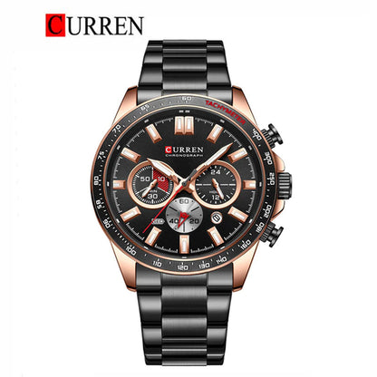 CURREN 8418 - Reloj de acero inoxidable para hombre