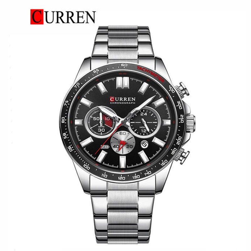 CURREN 8418 - Reloj de acero inoxidable para hombre