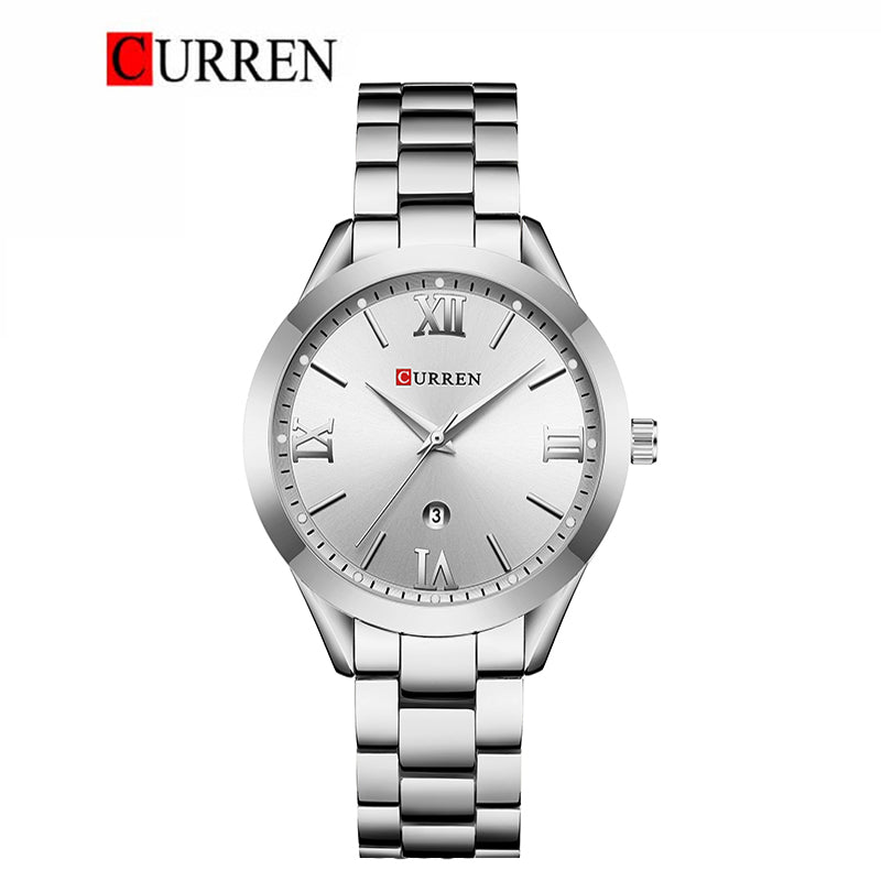 CURREN 9007 - Reloj de acero inoxidable para mujer