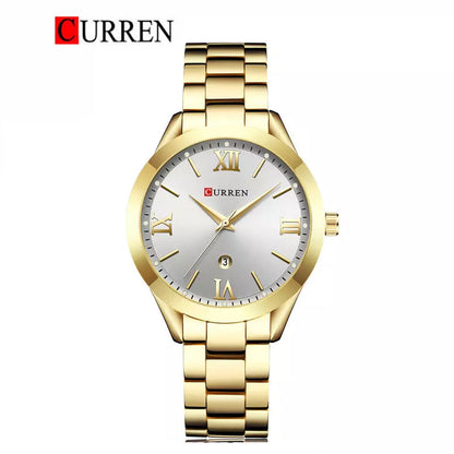 CURREN 9007 - Reloj de acero inoxidable para mujer