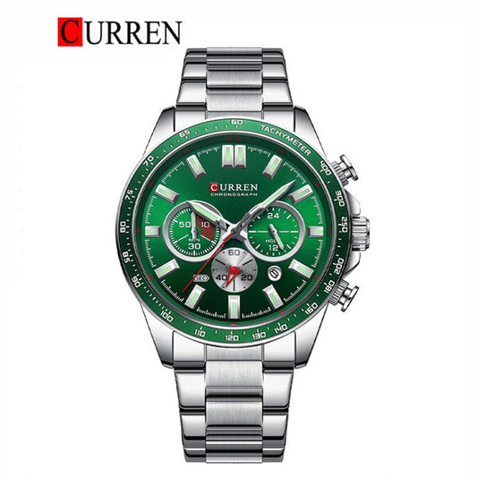 CURREN 8418 - Reloj de acero inoxidable para hombre