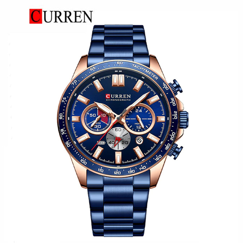 CURREN 8418 - Reloj de acero inoxidable para hombre
