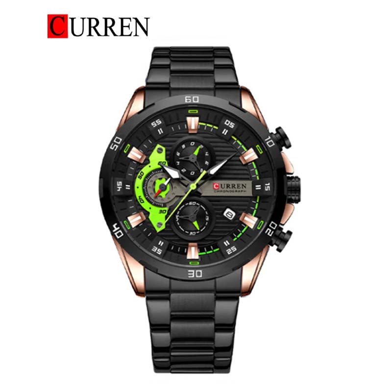 CURREN 8402 - Reloj de acero inoxidable para hombre