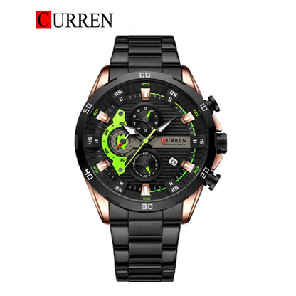 CURREN 8402 - Reloj de acero inoxidable para hombre