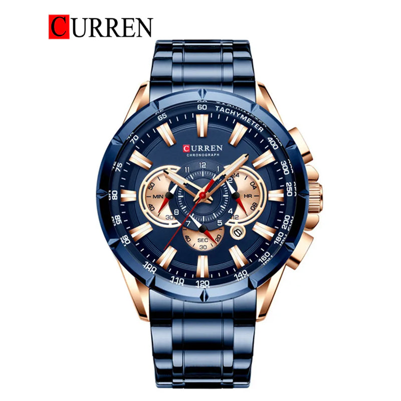 CURREN 8363 - Reloj de acero inoxidable para hombre