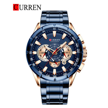 CURREN 8363 - Reloj de acero inoxidable para hombre
