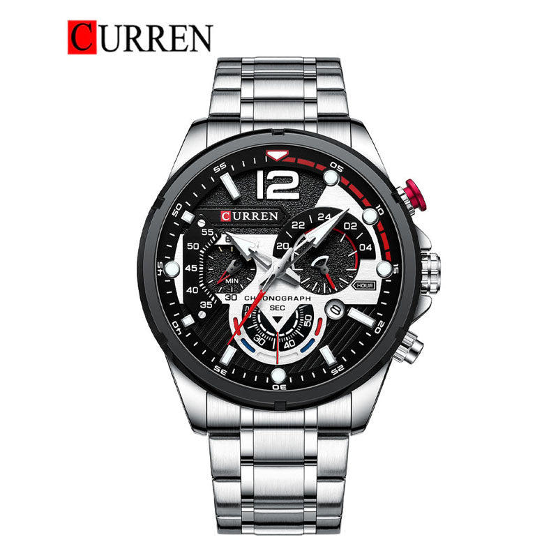 CURREN 8395 - Reloj de acero inoxidable para hombre
