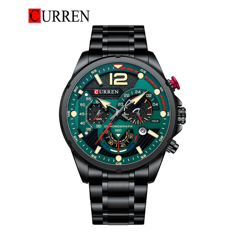 CURREN 8395 - Reloj de acero inoxidable para hombre