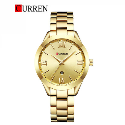 CURREN 9007 - Reloj de acero inoxidable para mujer