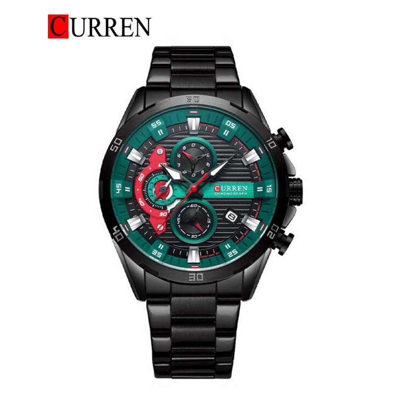 CURREN 8402 - Reloj de acero inoxidable para hombre