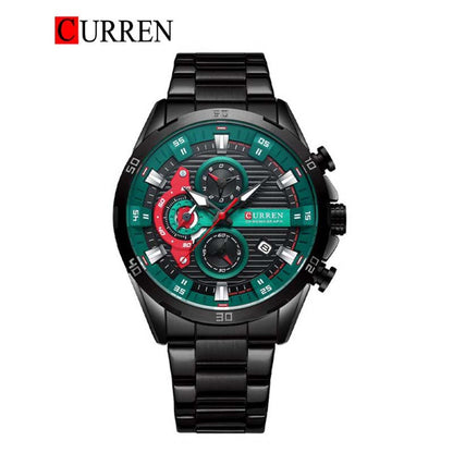 CURREN 8402 - Reloj de acero inoxidable para hombre